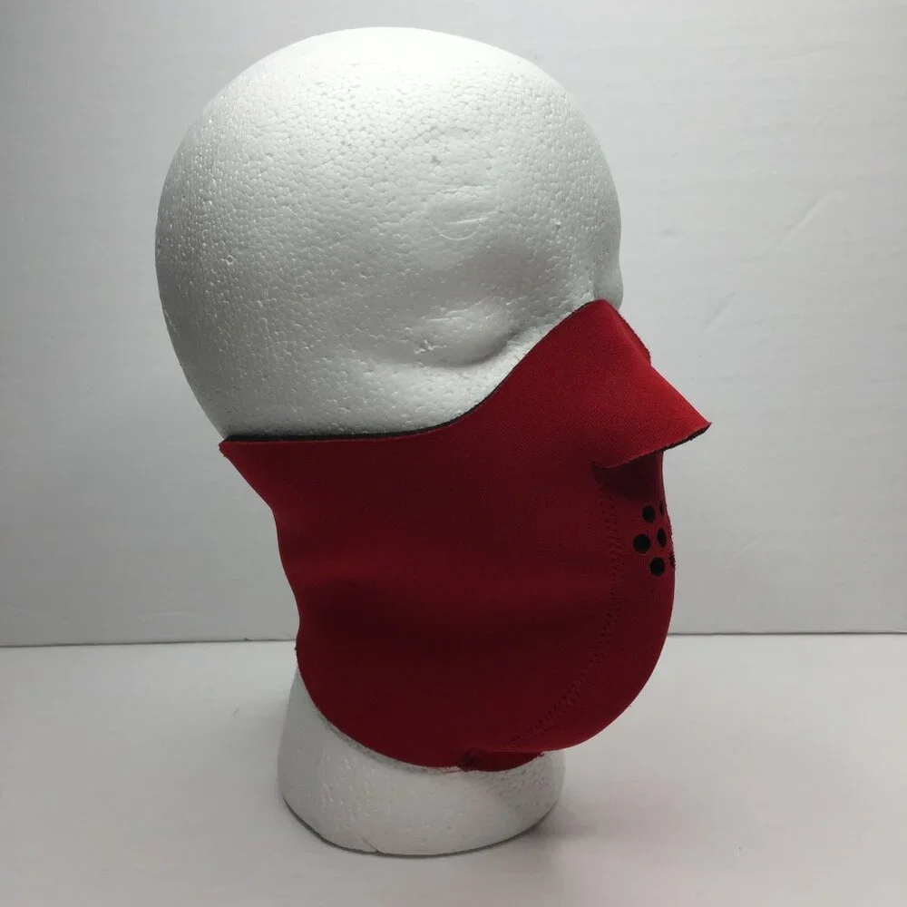 Vintage 80s Adult Red Neoprene Ski Face Mask Snowboard Snow Size Medium